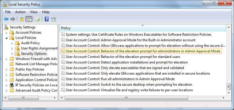 [Screen shot of 'Group Policy Object Editor' from Windows 7]